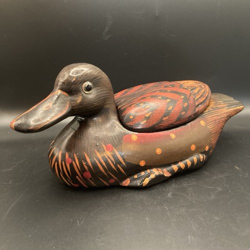 Vintage ceramic duck lidded - ceramic,