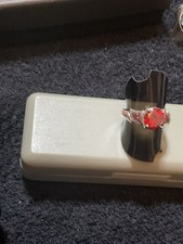 Red garnet with simulated fire - with,