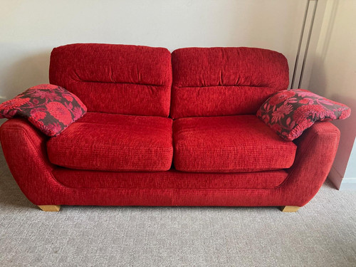 Red fabric seater - 2-seater, sofa
