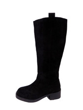 Black Knee High Boots Faux