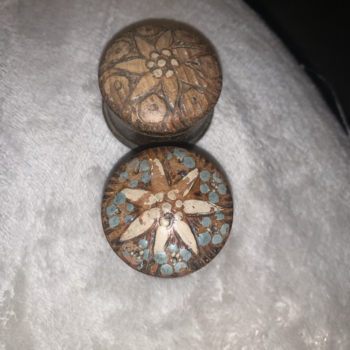 Two small carved wooden - carved,