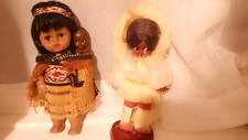 Vintage  Maori Doll from New Zealand with baby  6" Clothed