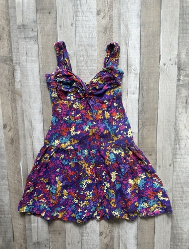 Mng jeans floral mini dress - jeans,