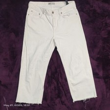 Womens White Zara High Rise Straight Jeans EUR 40 US 8 (Flaws)