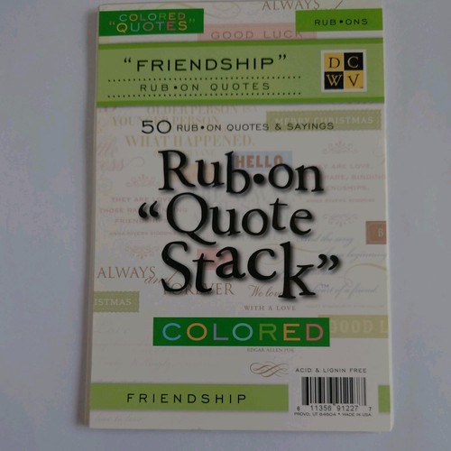 Dcwv friendship rub ons - friendship, "quote