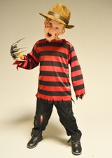 Kids Red & Black Striped Freddy Krueger Costume INCLUDES TOP & TROUSERS ONLY