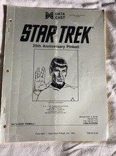 STAR TREK 25TH ANNIVERSARY PINBALL  DATA EAST COMPLETE MANUAL 780-5014-00