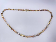9ct Gold Hallmarked 3 x Colour Gold 17" Ladies Necklace. Goldmine Jewellers.