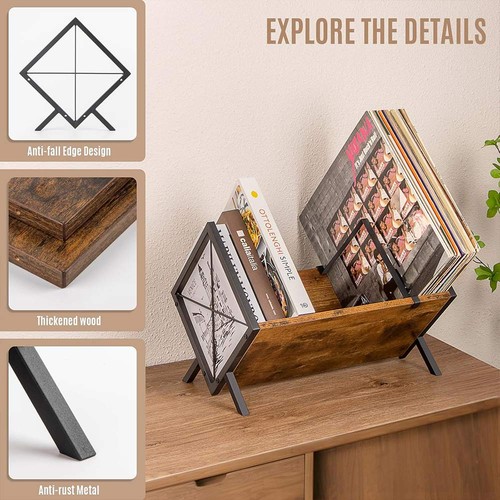 Retro wood metal vinyl record - wood,