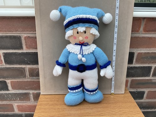 Hand made knitted - stuffed, blue