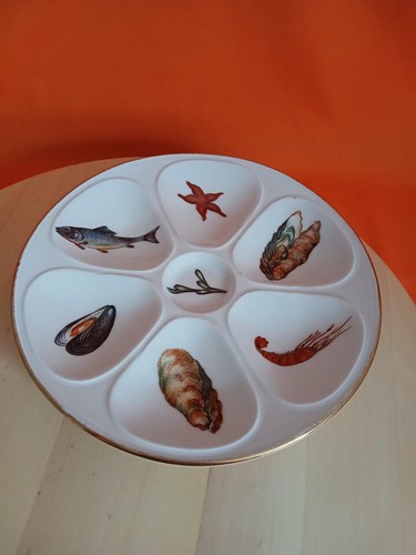 Vintage french oyster plate - vintage,