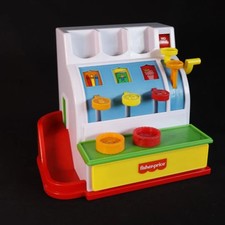 Fisher Price cash register, with 2 coins #926 cash register, 1994 old...