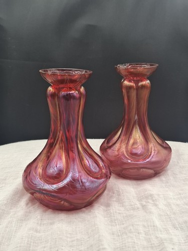 Antique kralik draped vases - antique,
