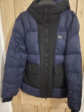 Lacoste Men's Down Puffer  Jacket In Small Navy/black