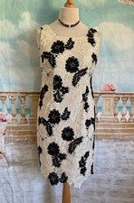 Lace Dress 12 14 Black Cream Jacques Vert Occasion Outfit Races Wedding Party