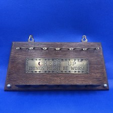 Vintage Wood & Brass Wall