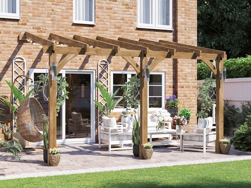 Wooden lean pergola kit - to,