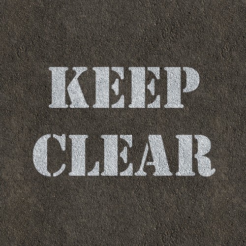 Keep clear sign - keep, stencil