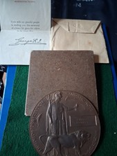 WW1 Memorial Plaque ~"Death Penny" ~ In Memory Of ~ Charles Edwards 