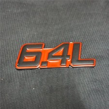 1x Red 6.4L Black Metal Badge Emblem Decal Sticker 3D Engine Sports Type Edition