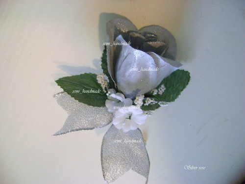 Silver rose bud - silver~rose, bud~open