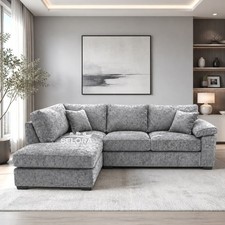 Grey Fabric Corner Sofa L