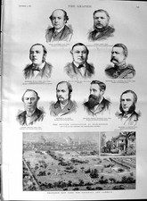 Old Antique Print 1887 Park Vauxhall Lambeth Sayce Ball Woodward Newton 19th