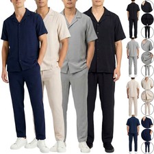 Mens Crinkle Textured Co-ord