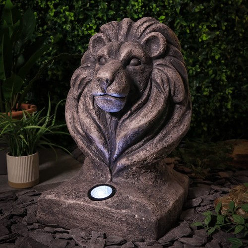 45cm solar powered lion - solar, head
