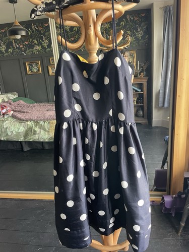 Beautiful navy polka - polka, dot