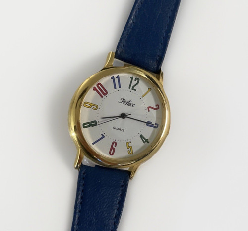 Reflex quartz watch gold case - watch,
