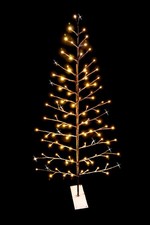 Outdoor Christmas Tree Decoration Twig Pre Lit Snowy Brown LED XMAS Home 6FT