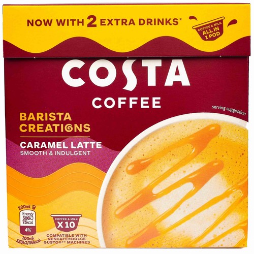 Caramel latte costa pods - costa, for