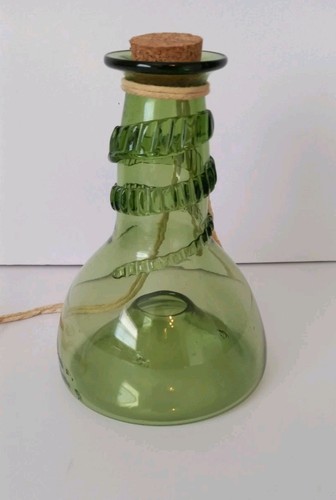 Hand blown green glass wasp - hand,