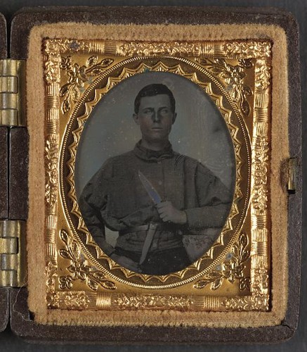 Photo confederate soldier with - photo:confederate,