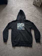 HUF Black Hoodie With Camo