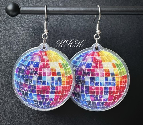 Disco ball earrings new - 70’s,