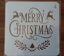 Merry christmas stencil 130mm - christmas,