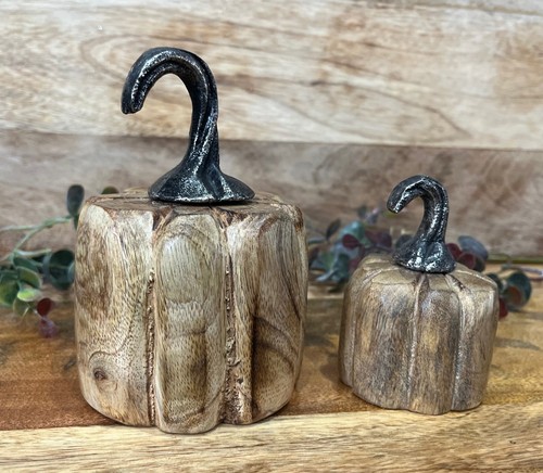 Carved real wood pumpkin - real,