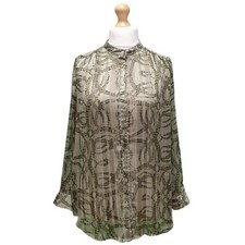 Snake Patterned  Blouse Shirt  H&M Richard Allen Long Sleeved Top Women'sL 12