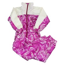 Vintage One Piece Ski Suit Crazy Abstract 90s Retro Snow Pink Womens Medium 44
