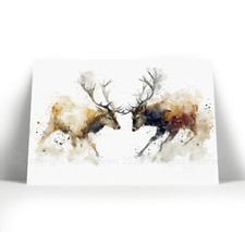 Stag Canvas Art Print Framed &