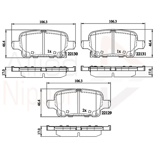 Brake pads set for - set,