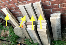 Concrete edging stones x4 round top 90 x 15 x 5cm collection only SN14