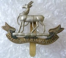 Royal Warwickshire Regiment Cap Badge Bi-Metal Long Slider VINTAGE