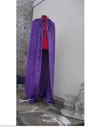 Crushed velvet hooded - , cape