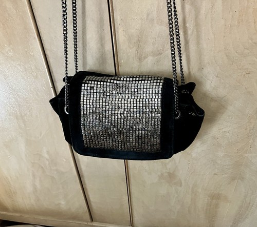 Zara black suede - suede, crossbody/