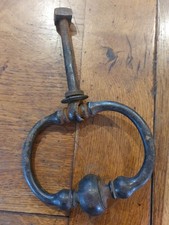 Antique French door knocker cast iron ring Heurtoir de Porte 6" wide