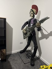 Halloween 6ft Skeleton Punk Rocker with Lights & Sounds Prop Decoration