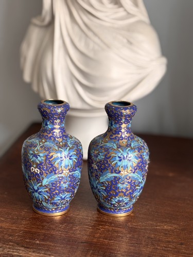 Pair chinese cloisonné - pair,